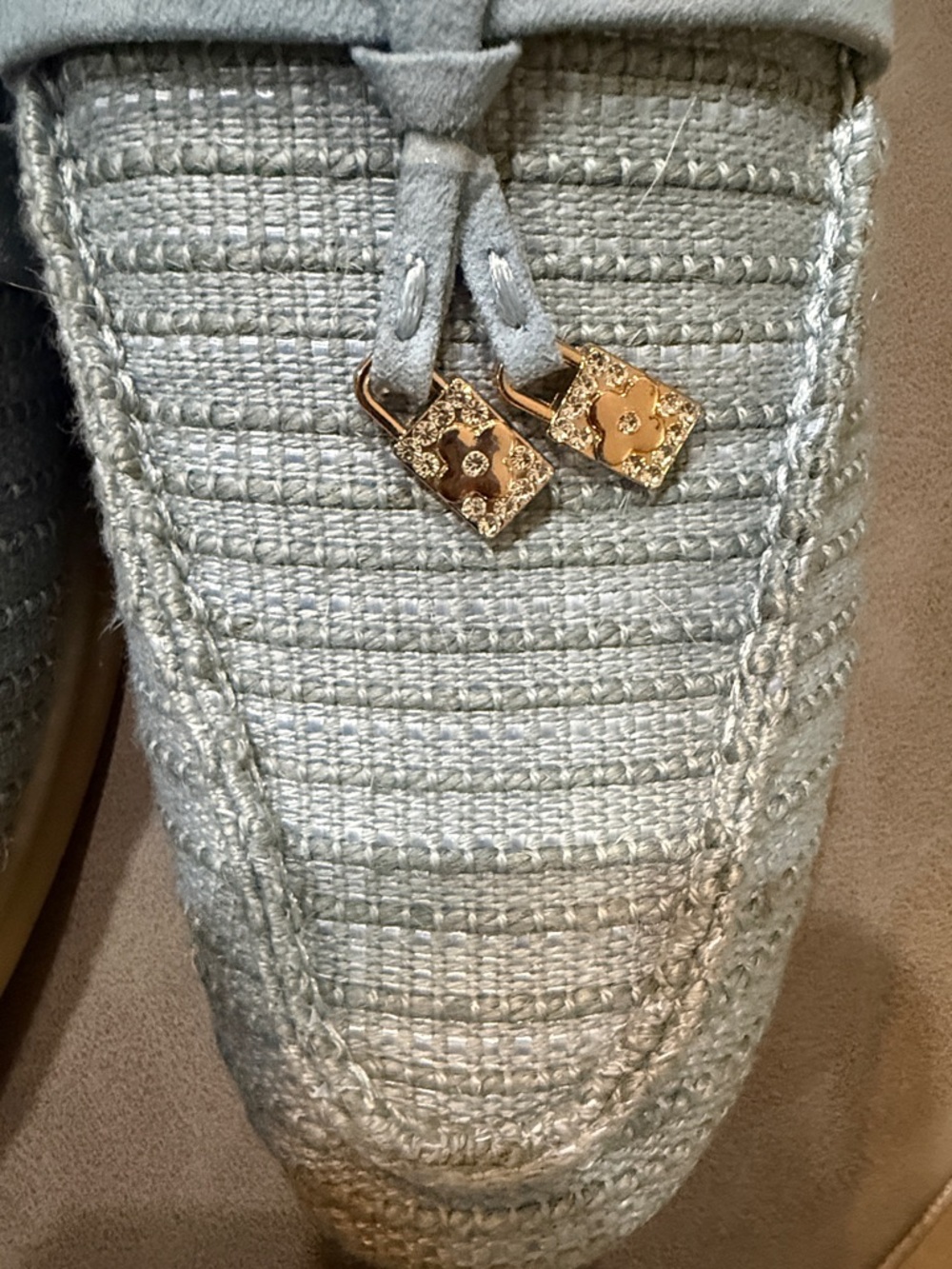 Anne Klein Women's Sadrine Slip Linen Light Blue Braided Tassel Loafers - Picture 8 of 8